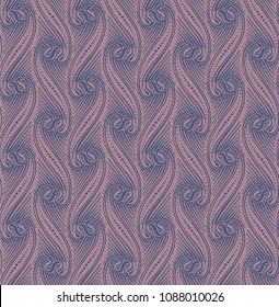 seamless decorative pattern with tangled ornaments in ping and blue hues