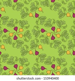 seamless decorative pattern with tasty beets 