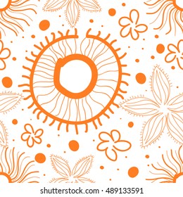 Seamless decorative pattern. Vector stylish flower. Floral texture, nature background