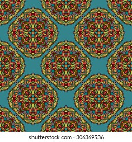 Seamless decorative pattern.Endless ornamental ethnic texture.Template for design and decoration.Hand-draw vector illustration.