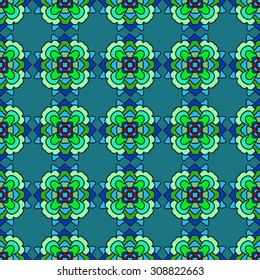Seamless decorative pattern.Endless ornamental ethnic texture.Template for design and decoration.Hand-draw vector illustration.