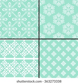 Seamless decorative patterns with abstract ornament