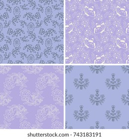 Seamless decorative patterns with flowers