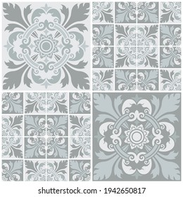 Seamless decorative patterns set. Applied thai art style. Abstract background for cards, banner, brochures, flyers, posters, printing, flooring, walls, wallpaper, website, tiles. Vector illustration.