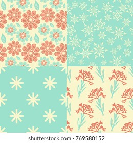 Seamless decorative patterns vector collection