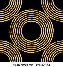 Seamless decorative pearls pattern on a black background.EPS10 Illustration. 