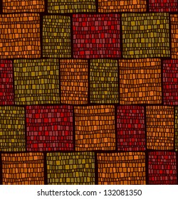 Seamless decorative red square texture. Endless ethnic pattern. Template for design and decoration