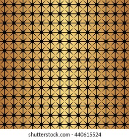 Seamless decorative star pattern in gold and black