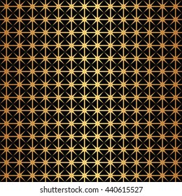 Seamless decorative star pattern in gold and black