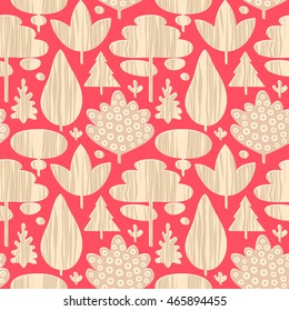 Seamless decorative tapestry pattern. Abstract Background with Forest Trees. Can be used for wallpaper, pattern fills, surface textures, digital paper. Vector illustration.