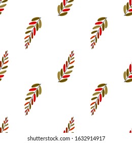Seamless decorative template texture with colorful leaves. Seamless stylized leaf pattern. plant part