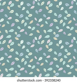 Seamless decorative template texture with colorful leaves. Seamless stylized leaf pattern. Vector Illustration