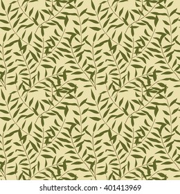Seamless decorative template texture with colorful leaves. Seamless stylized leaf pattern. Vector Illustration