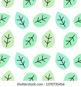 Seamless decorative template texture with green leaves. Seamless stylized leaf pattern.