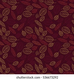 Seamless decorative template texture with leaves