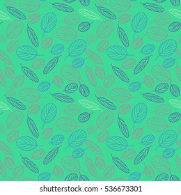Seamless decorative template texture with leaves