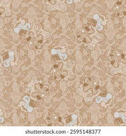 Seamless decorative texture. Abstract playful doodle background. 