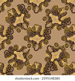 Seamless decorative texture. Abstract playful doodle background. 