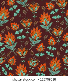 seamless decorative tulip pattern