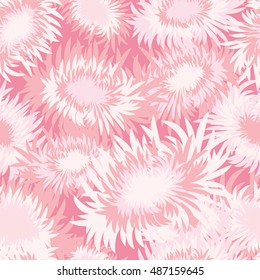 Seamless decorative vector background with chrysanthemums. Chung Yeung Festival. Holiday of Double Ninth Festival. Print. Repeating background. Cloth design, wallpaper.