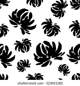 Seamless decorative vector background with chrysanthemums. Print. Repeating background. Cloth design, wallpaper.