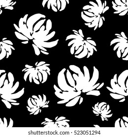 Seamless decorative vector background with chrysanthemums. Print. Repeating background. Cloth design, wallpaper.