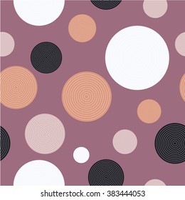 Seamless decorative vector background with circles. Print. Cloth design, wallpaper.