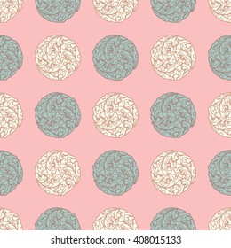 Seamless decorative vector background with circles. Print. Cloth design, wallpaper. 