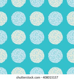 Seamless decorative vector background with circles. Print. Cloth design, wallpaper. 