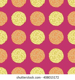 Seamless decorative vector background with circles. Print. Cloth design, wallpaper. 