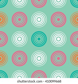 Seamless decorative vector background with circles. Print. Cloth design, wallpaper.