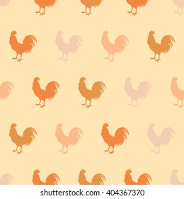 Seamless decorative vector background with cocks. Print. Cloth design, wallpaper.