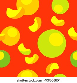 Seamless decorative vector background with fruits. Print. Cloth design, wallpaper. 