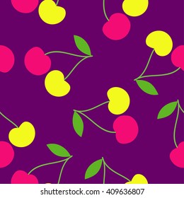Seamless decorative vector background with fruits. Print. Cloth design, wallpaper. 