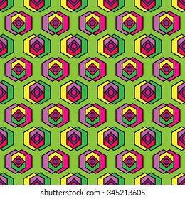 Seamless decorative vector background with geometric abstract shapes