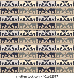 Seamless decorative vector background with goats. Print. Cloth design, wallpaper.