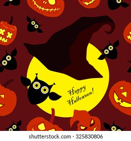 Seamless decorative vector background Happy Halloween