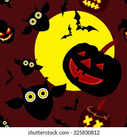 Seamless decorative vector background Happy Halloween