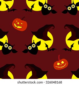 Seamless decorative vector background Happy Halloween