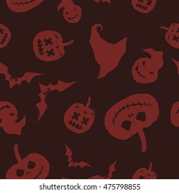 Seamless decorative vector background Happy Halloween. Print. Repeating background. Cloth design, wallpaper.