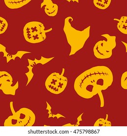 Seamless decorative vector background Happy Halloween. Print. Repeating background. Cloth design, wallpaper.