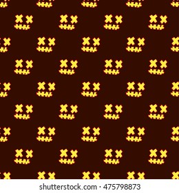 Seamless decorative vector background Happy Halloween. Print. Repeating background. Cloth design, wallpaper.