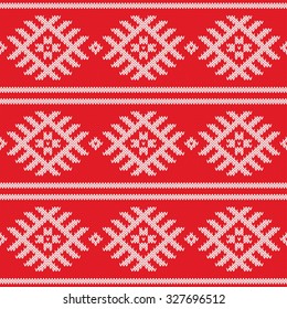 Seamless decorative vector background Norwegian knitted sweater