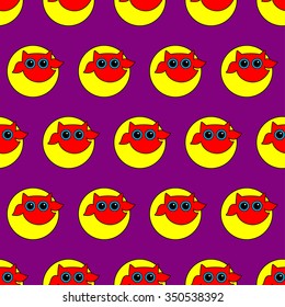 Seamless decorative vector background with owls in the style of Pop Art