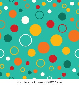 Seamless decorative vector background with polka dots