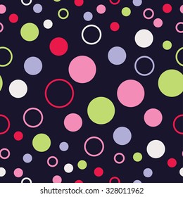 Seamless decorative vector background with polka dots