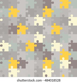 Seamless decorative vector background with puzzles. Print. Repeating background. Cloth design, wallpaper.