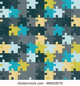 Seamless decorative vector background with puzzles. Print. Repeating background. Cloth design, wallpaper.