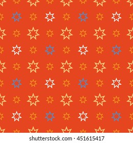 Seamless decorative vector background with stars. Print. Cloth design, wallpaper.