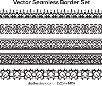Set Black Borders Isolated On White Stock Illustration 182307323 ...